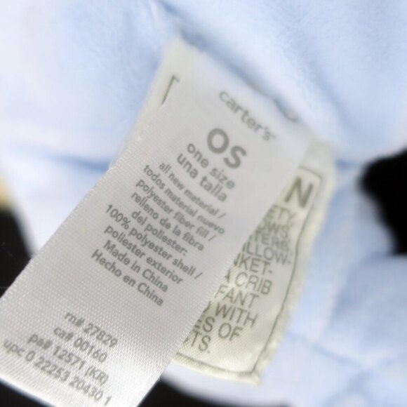 Carter's Tan Bear Blue Sleeper Sewn Buttons 2007 Stuffed Plush Lovey - Picture 2 of 3